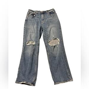 Abercrombie & Fitch Ankle Straight Ultra High Rise Jeans Size 6S 28 Distressed